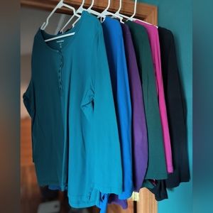 Lot of 6 long sleeve Henley shirts